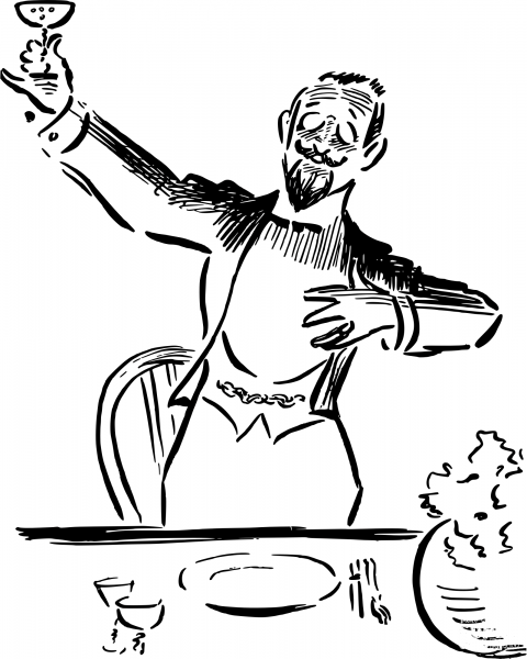 Vintage Proposing a Toast coloring page image