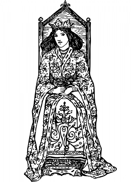Vintage Queen coloring page image