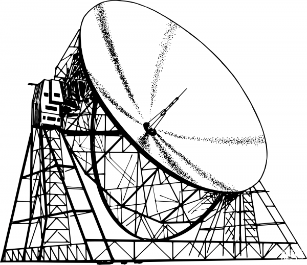 Vintage Radiotelescope coloring page image
