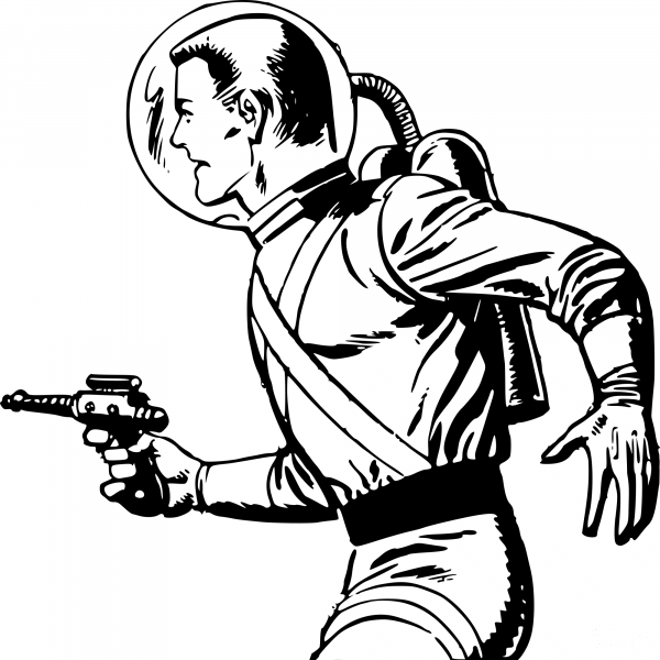 Vintage Raygun Man coloring page image