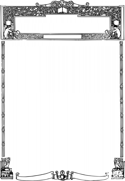 Vintage Reading Frame coloring page image