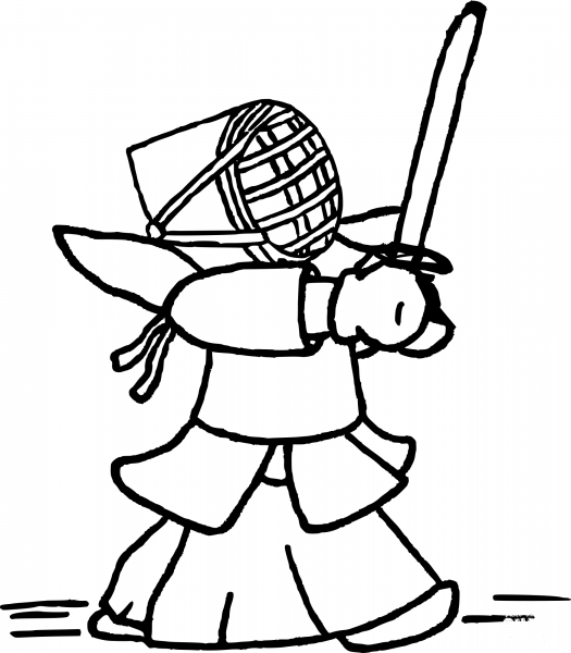 Vintage Real Kendo Cartoon coloring page image