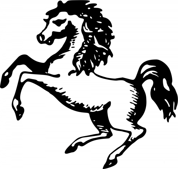 Vintage Rearing Horse coloring page image