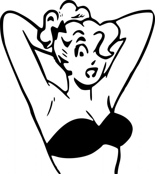 Vintage Resting in Bikini coloring page image