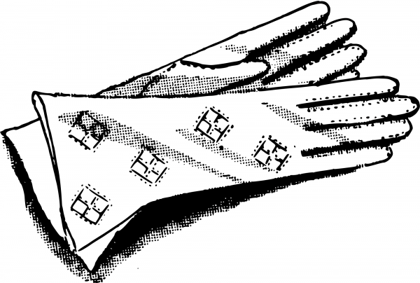 Vintage Retro Fashion Gloves coloring page image
