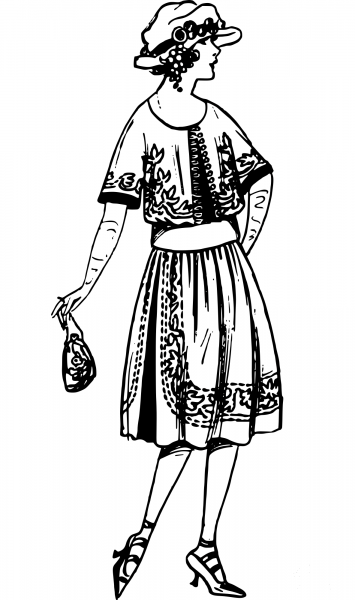 Vintage Retro Lady coloring page image