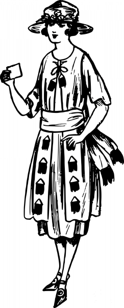 Vintage Retro Lady coloring page image