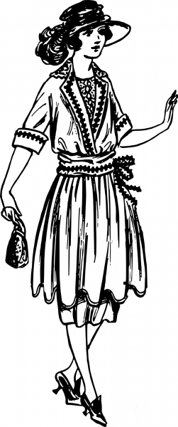 Vintage Retro Lady coloring page image