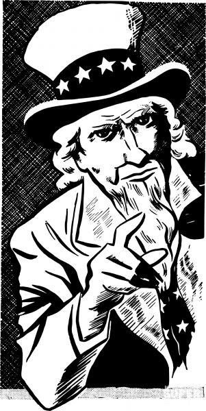 Vintage Retro Uncle Sam coloring page image