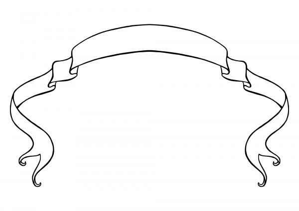 Vintage Ribbon Banner coloring page image