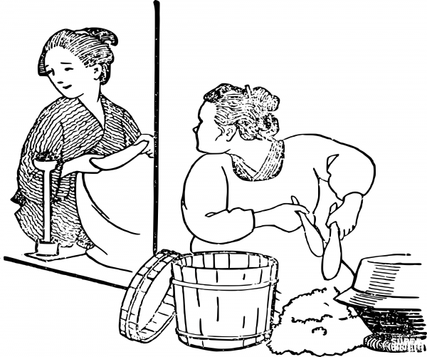 Vintage Rice Ladies coloring page image
