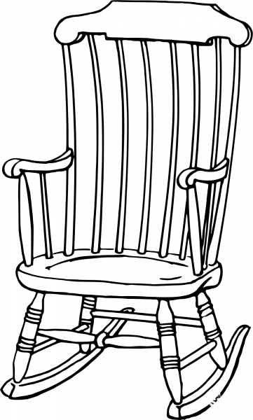 Vintage Rocking Chair coloring page image