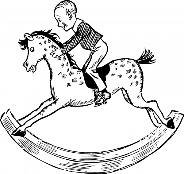 Vintage Rocking Horse coloring page image