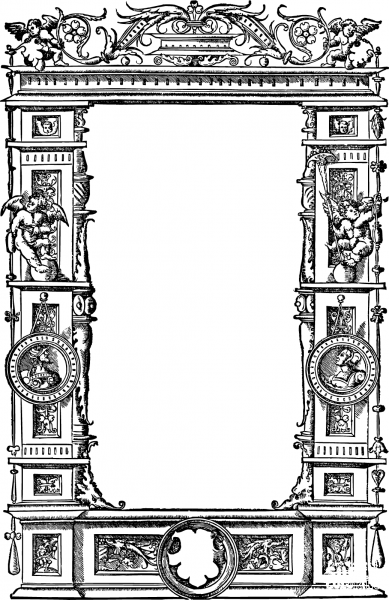 Vintage Rococo Frame coloring page image