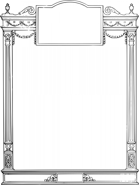 Vintage Roman Frame with Frills coloring page image