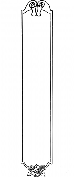 Vintage Rose Scroll Frame coloring page image