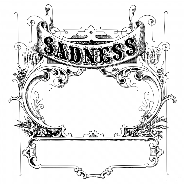 Vintage Sadness Frame coloring page image