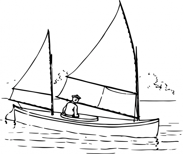 Vintage Sail Boat coloring page image