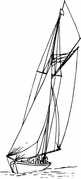 Vintage Sail Boat coloring page image