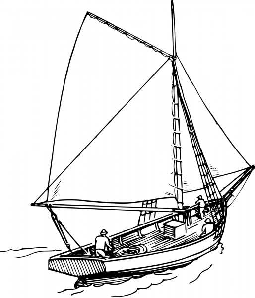 Vintage Sailboat coloring page image