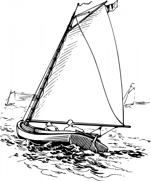 Vintage Sailboat coloring page image