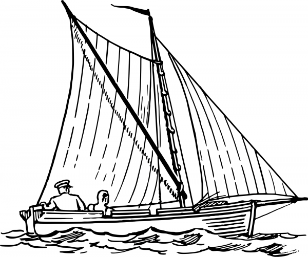Vintage Sailboat coloring page image