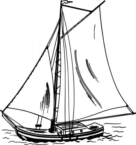 Vintage Sailboat coloring page image
