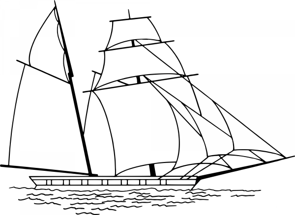 Vintage Sailing Ship coloring page image