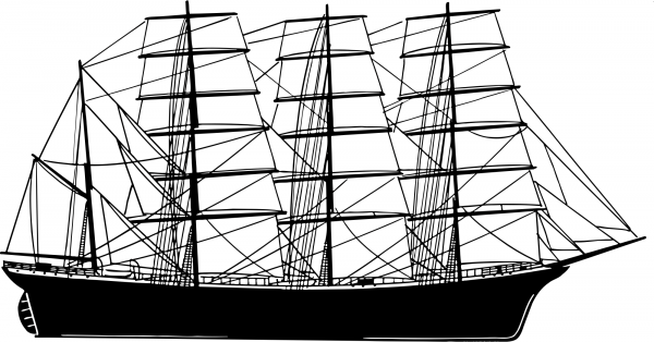 Vintage Sailing Ship coloring page image