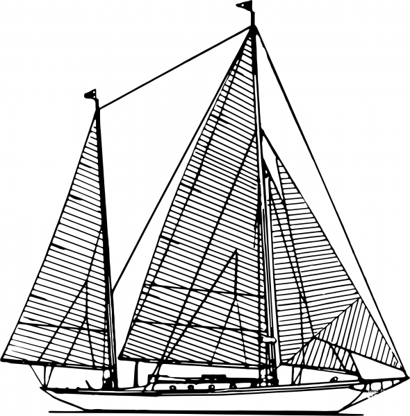 Vintage Sailing Ship coloring page image