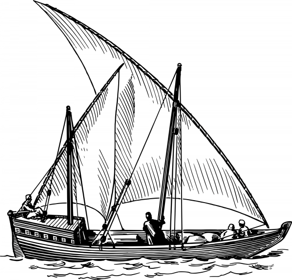 Vintage Sailing Ship coloring page image