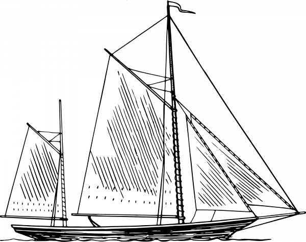 Vintage Sailing Ship coloring page image
