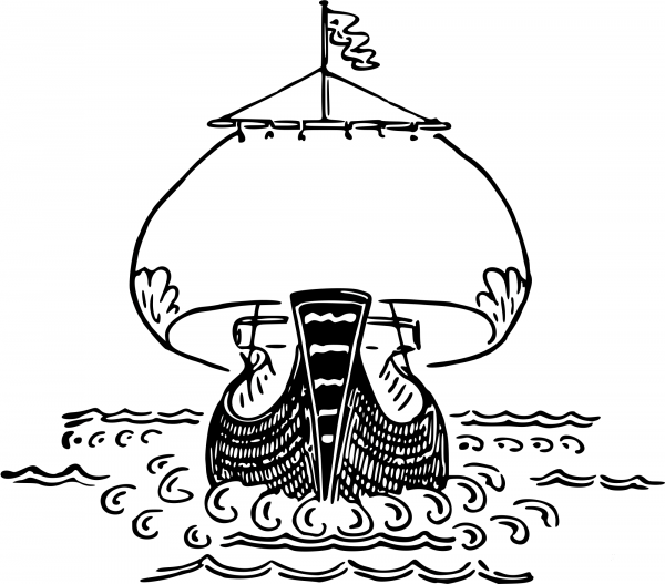 Vintage Sailing Ship coloring page image