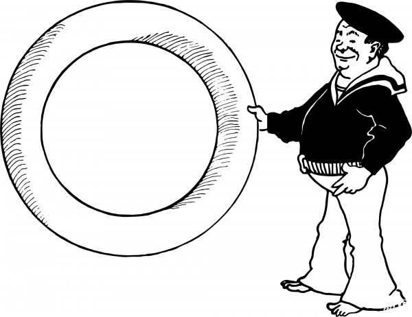 Vintage Sailor Frame coloring page image