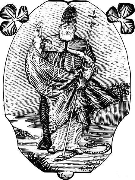 Vintage Saint Patrick coloring page image