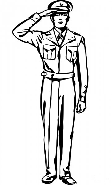 Vintage Saluting coloring page image