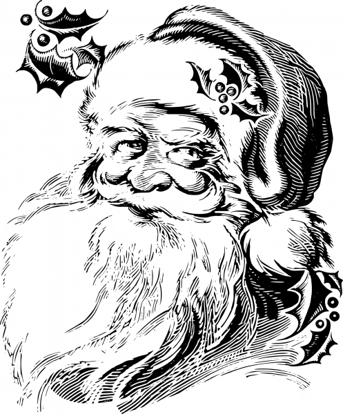 Vintage Santa coloring page image