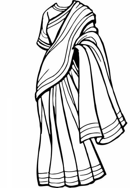 Vintage Saree coloring page image