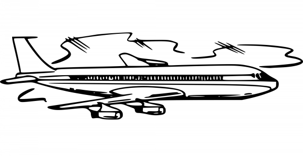 Vintage Sassenger Jet Plane coloring page image