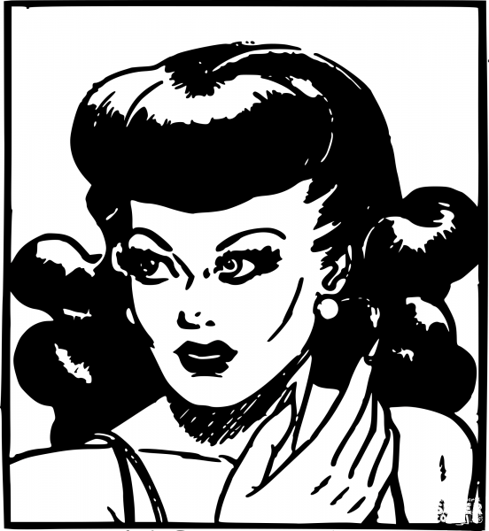 Vintage Scarlets Dreams Troubled Her coloring page image