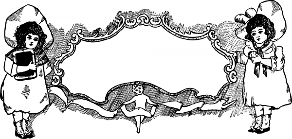 Vintage School Kids Frame coloring page image