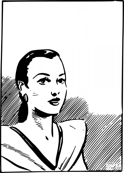 Vintage Science Fiction Woman coloring page image