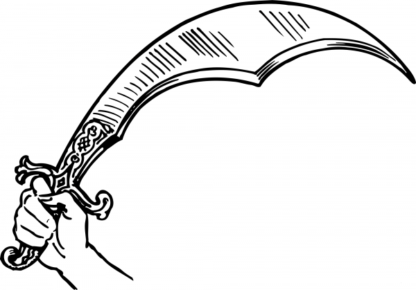 Vintage Scimitar coloring page image
