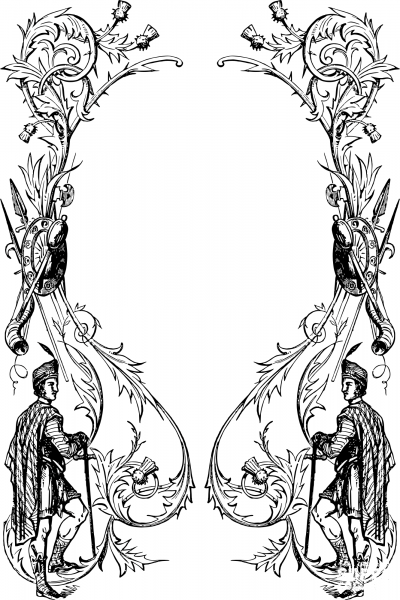 Vintage Scotland Frame coloring page image