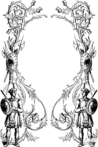 Vintage Scotland Frame coloring page image