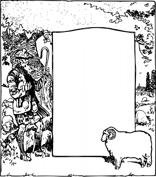 Vintage Scotsman in Kilt Frame coloring page image