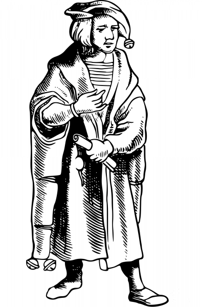 Vintage Scrivener coloring page image