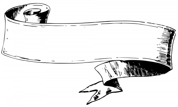 Vintage Scroll Frame Banner coloring page image