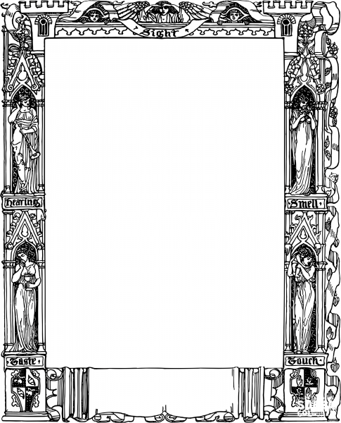 Vintage Senses Frame coloring page image