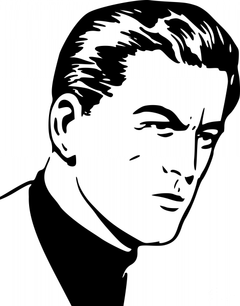 Vintage Serious Man coloring page image